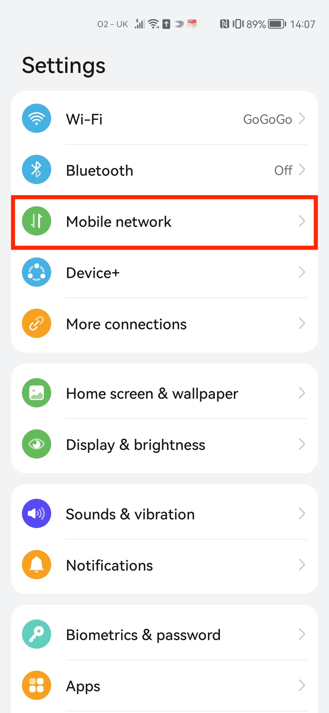 Manual network selection